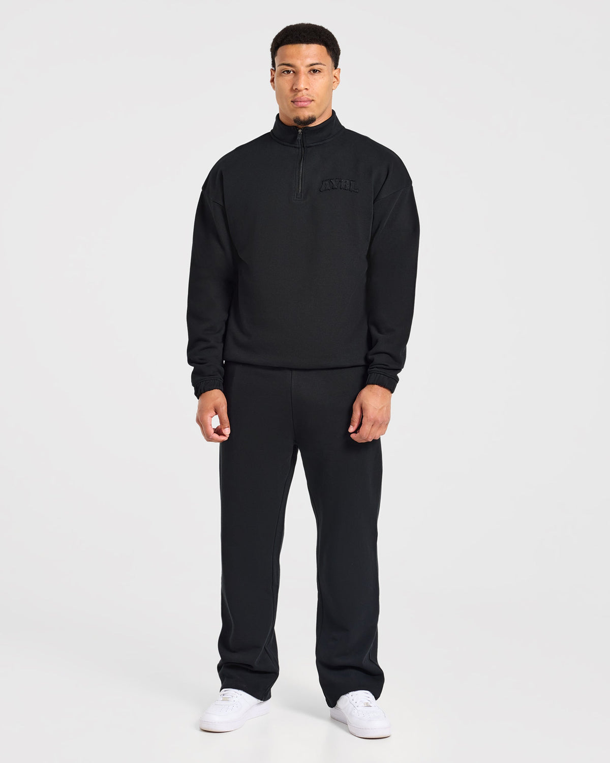 Effortless Oversized 1/4 Zip Pullover - Noir