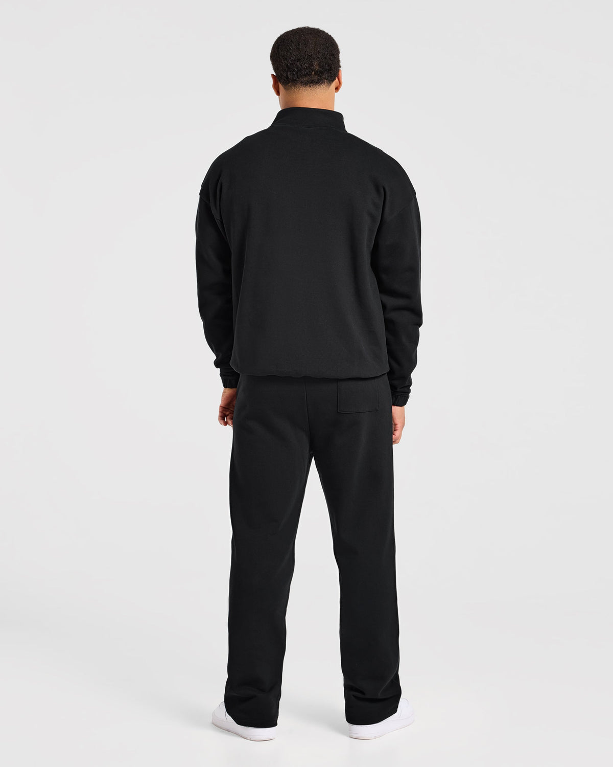 Effortless Oversized 1/4 Zip Pullover - Noir