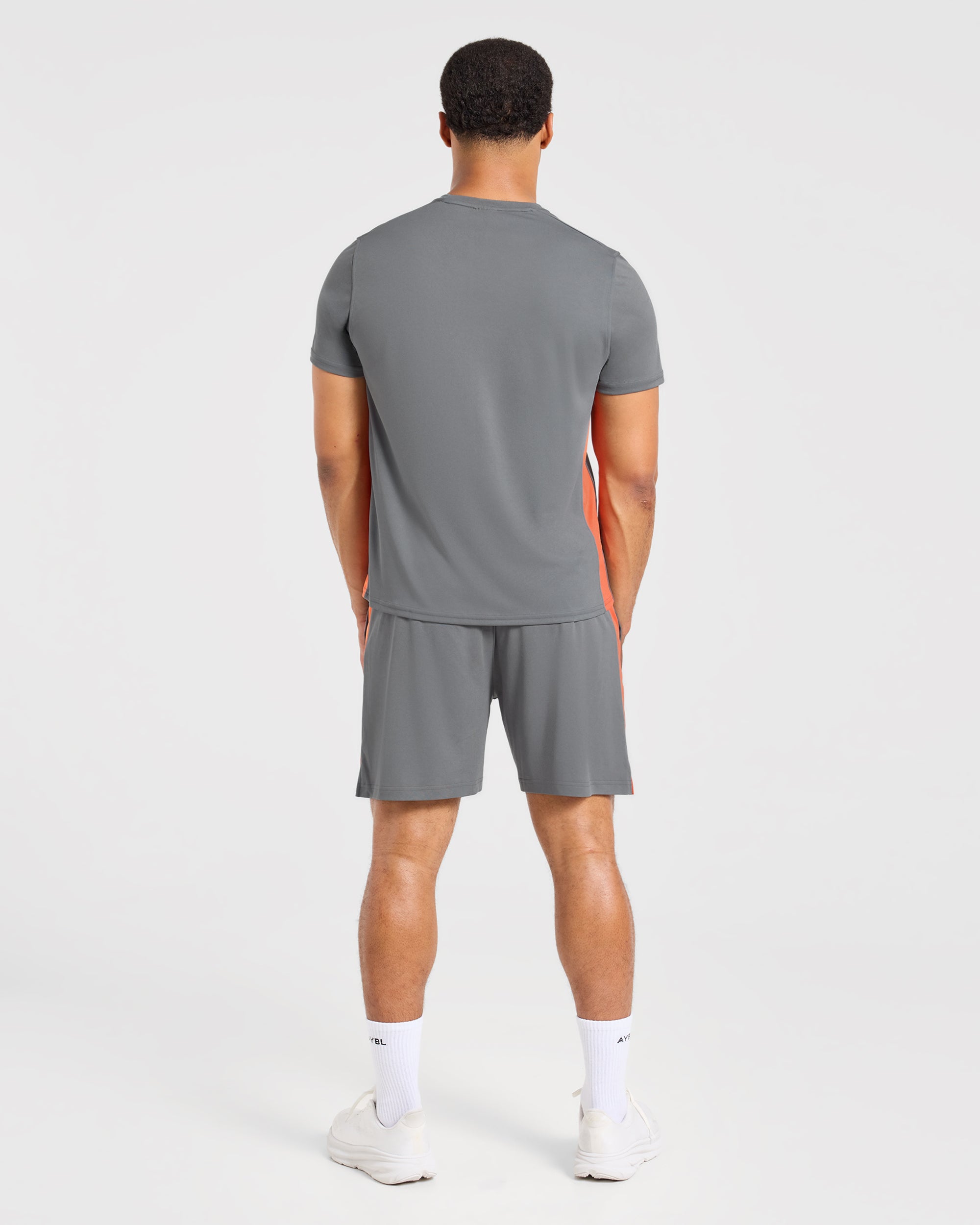 Active Shorts - Charcoal/Orange