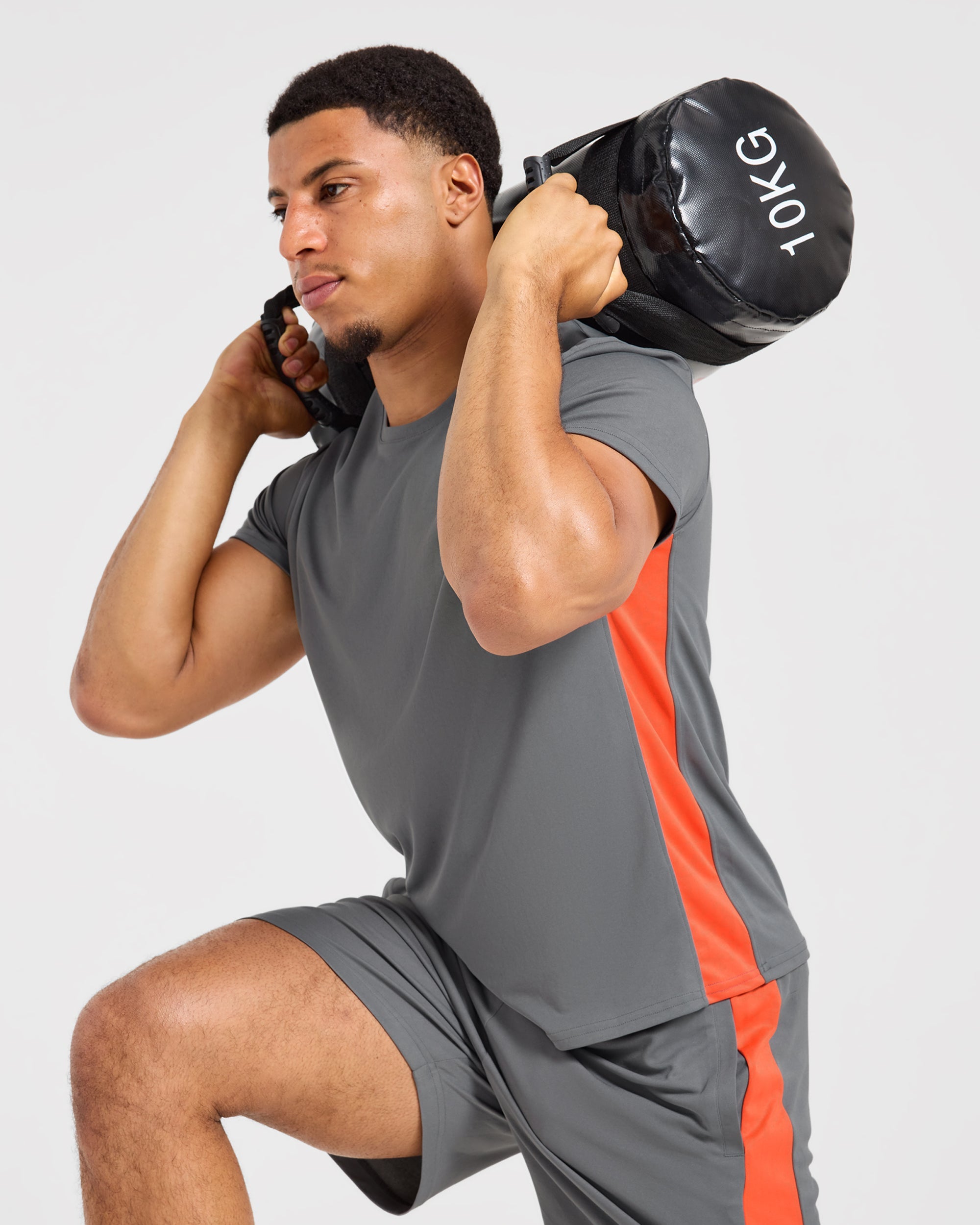 Active T Shirt - Charcoal/Orange