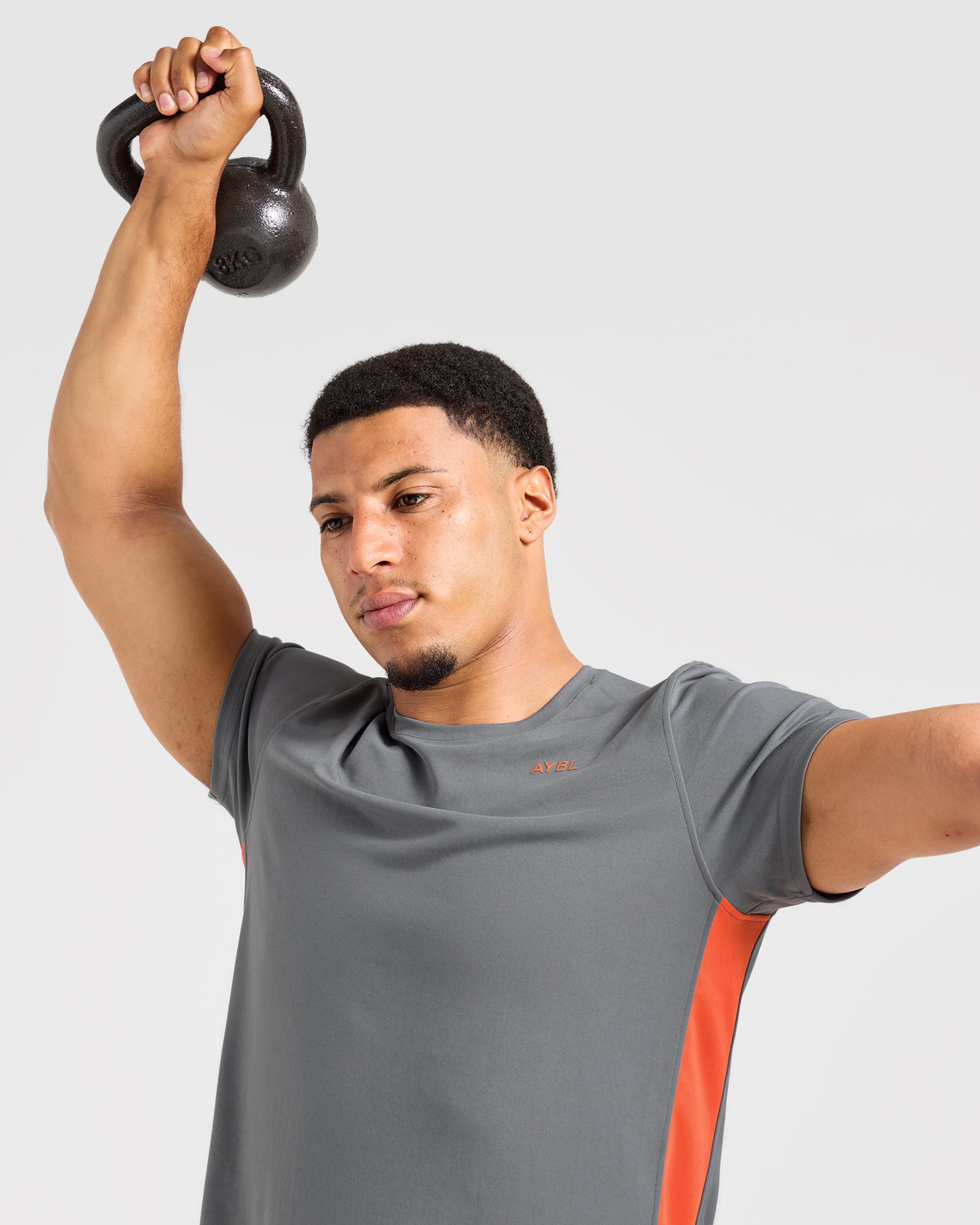 Active T Shirt - Charcoal/Orange