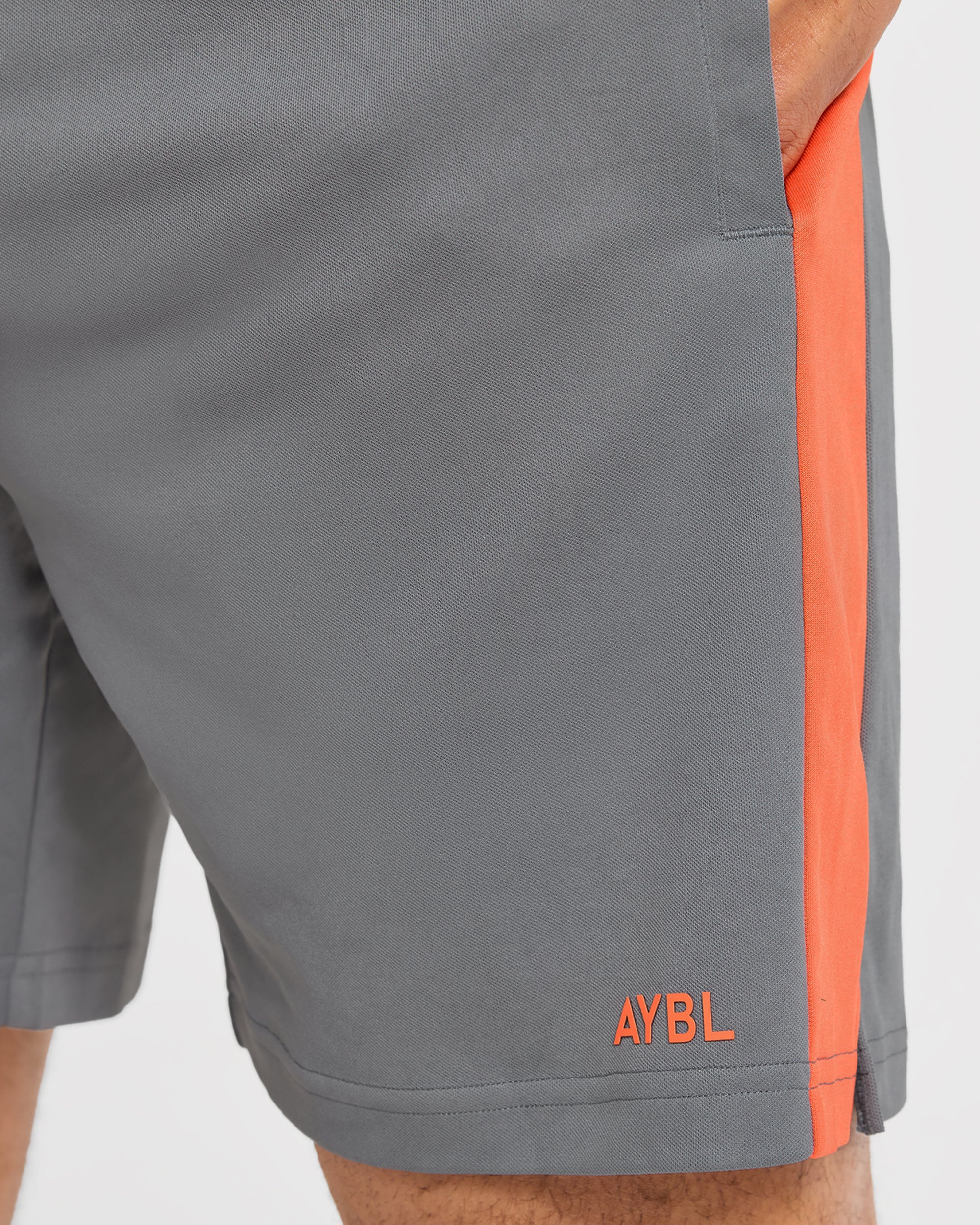 Active Shorts - Charcoal/Orange