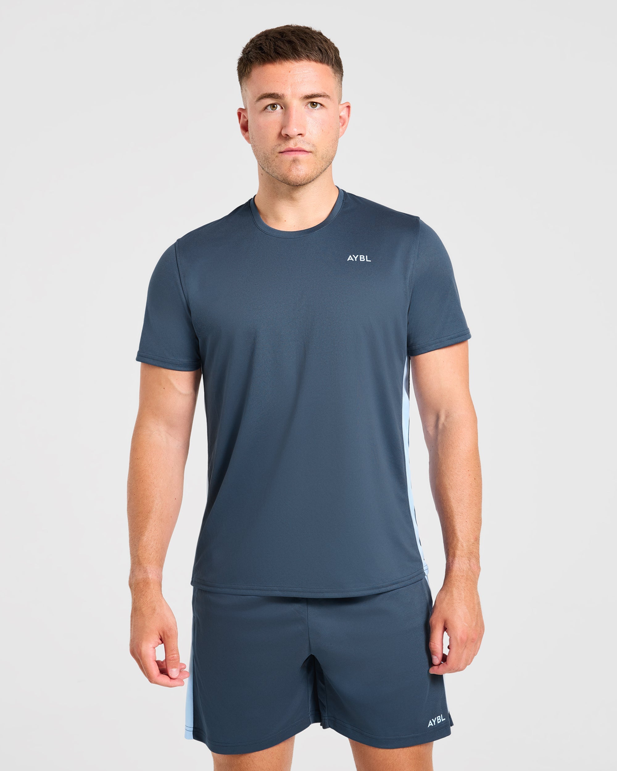 Active T Shirt - Muted Navy/Light Bleu