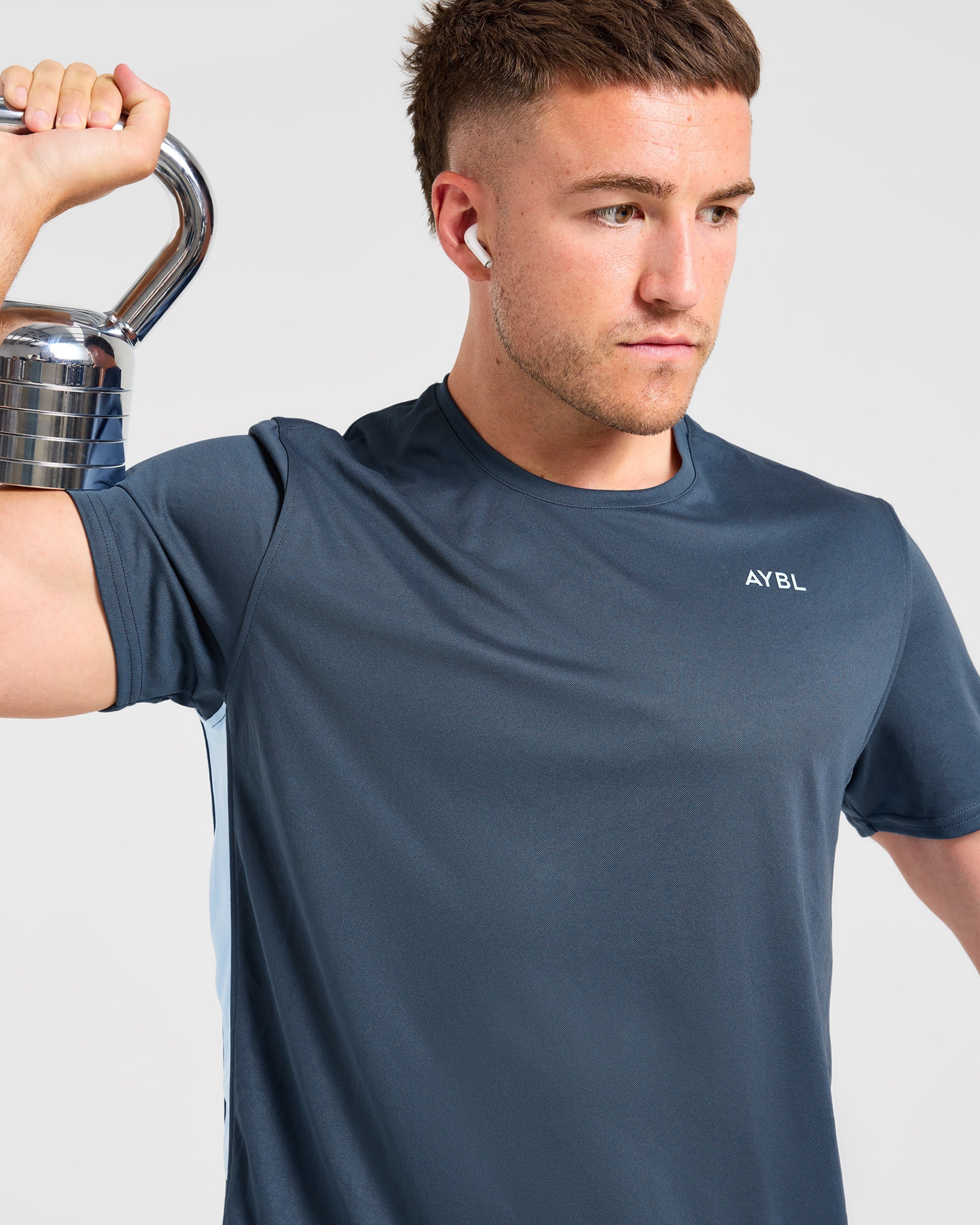 Active T Shirt - Muted Navy/Light Bleu