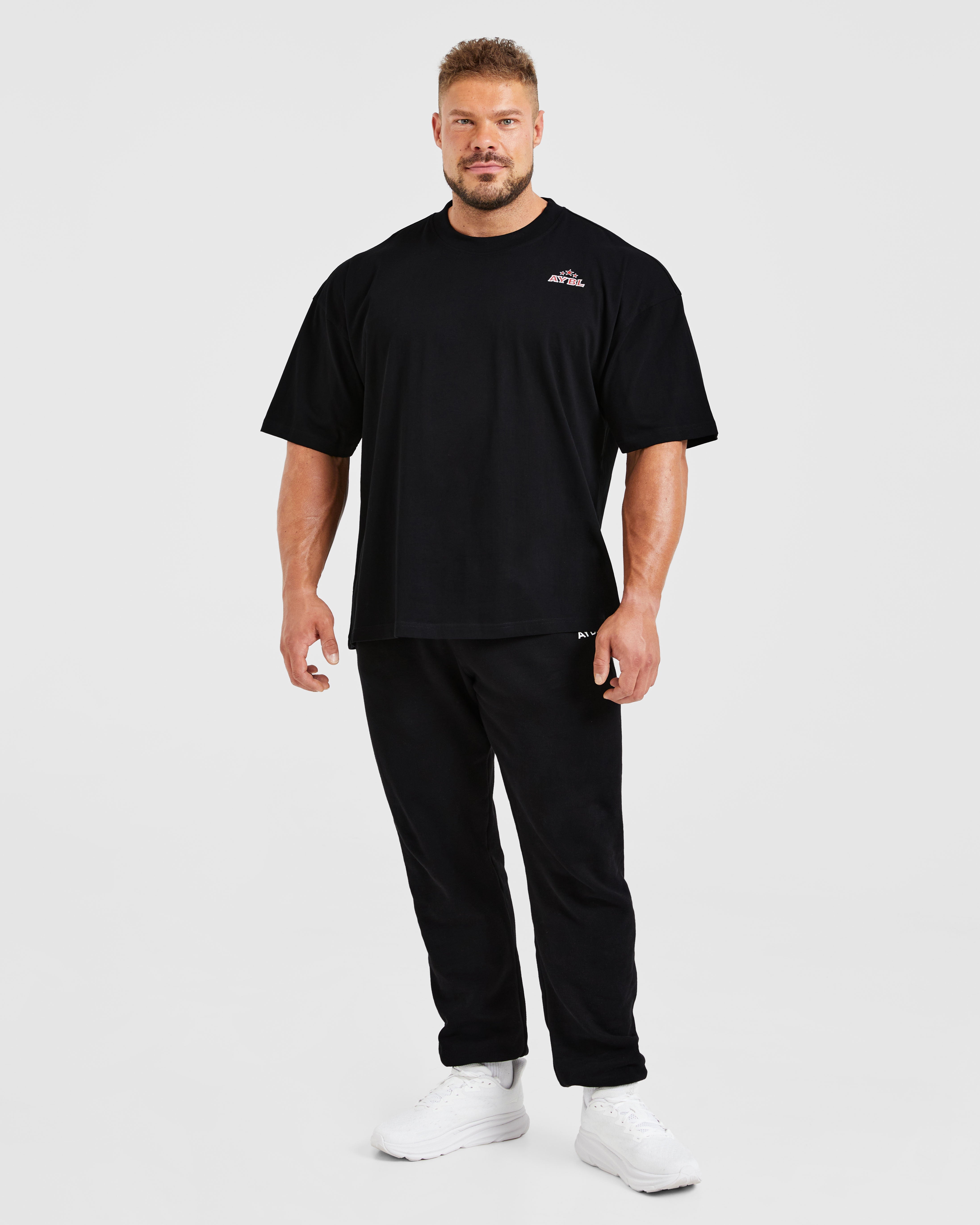 Wesley Vissers X Body Building Essentials Oversized T Shirt - Noir/Rouge