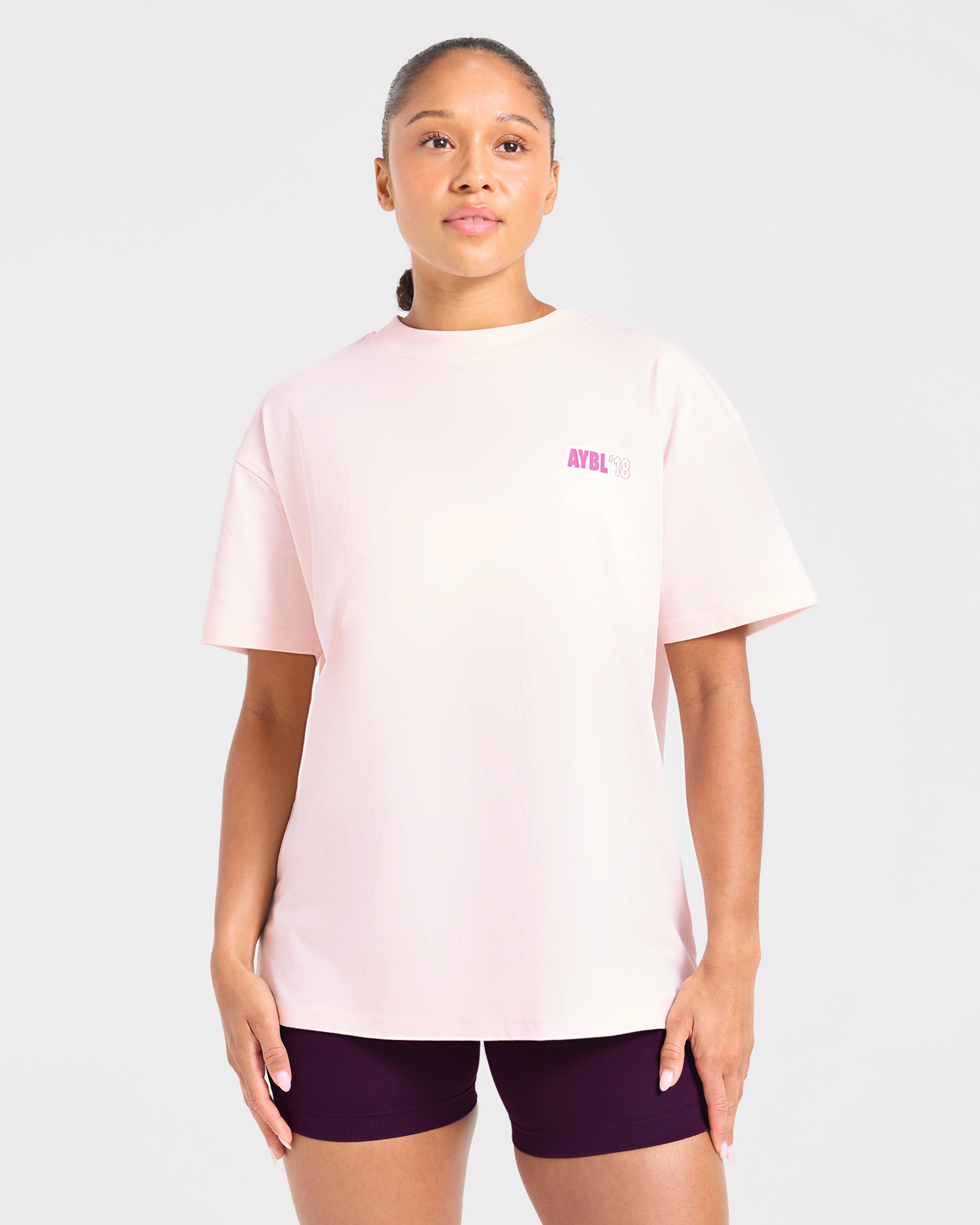 AYBL Run Oversized T Shirt - Baby Rose