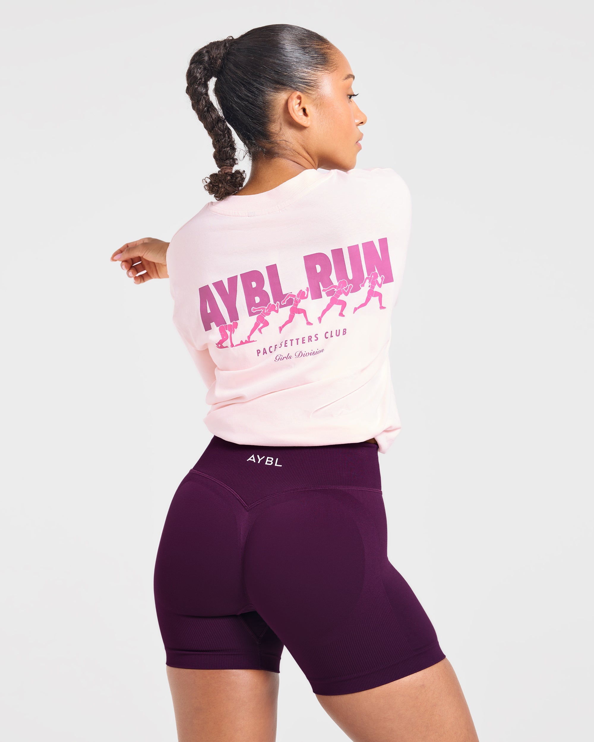 AYBL Run Oversized T Shirt - Baby Rose