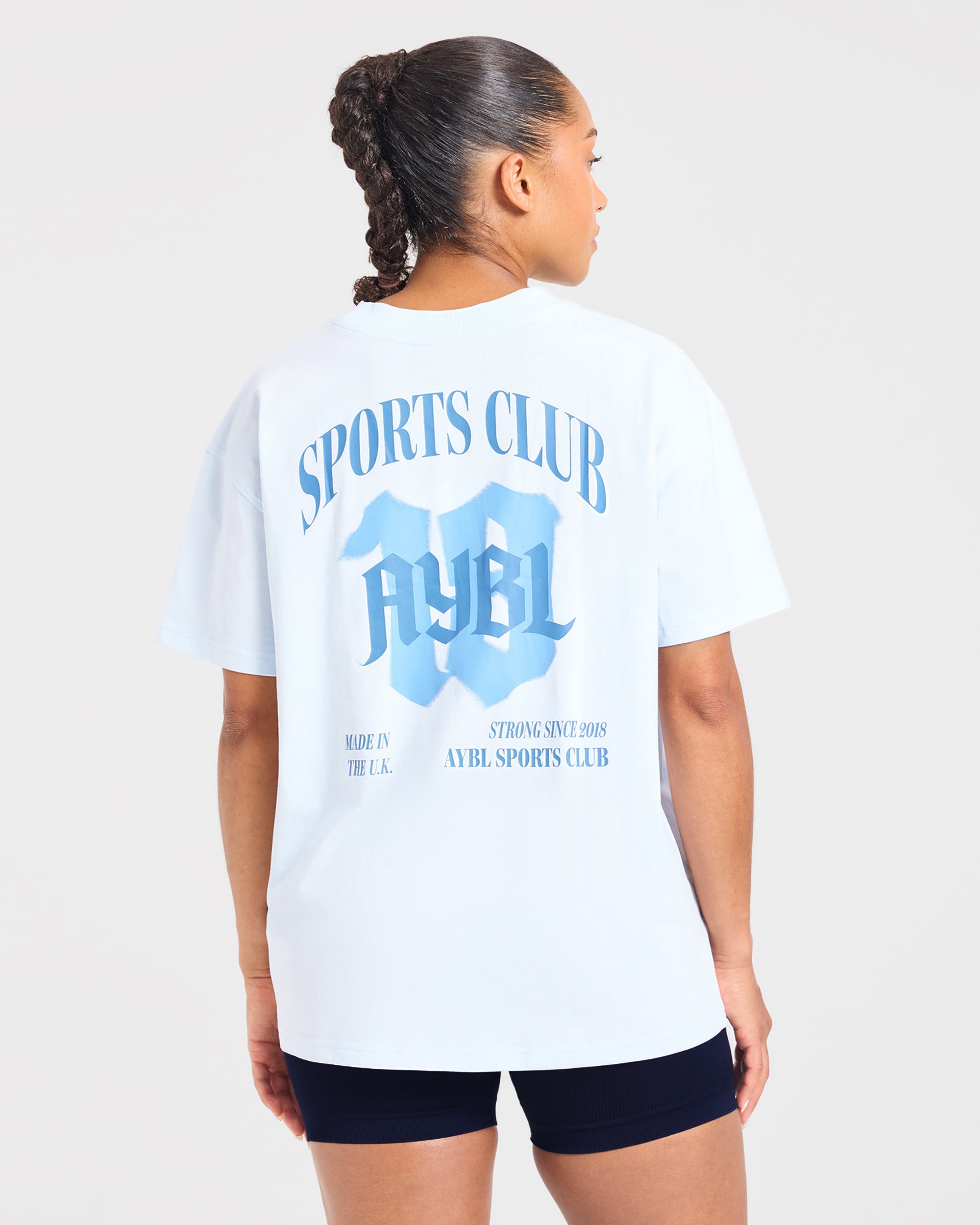 Sports Club Gothic Oversized T Shirt - Bleu