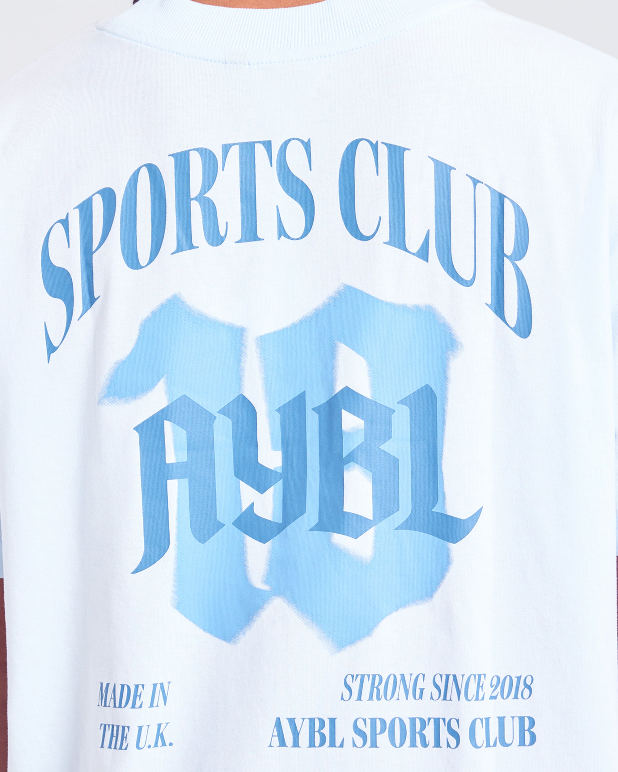 Sports Club Gothic Oversized T Shirt - Bleu