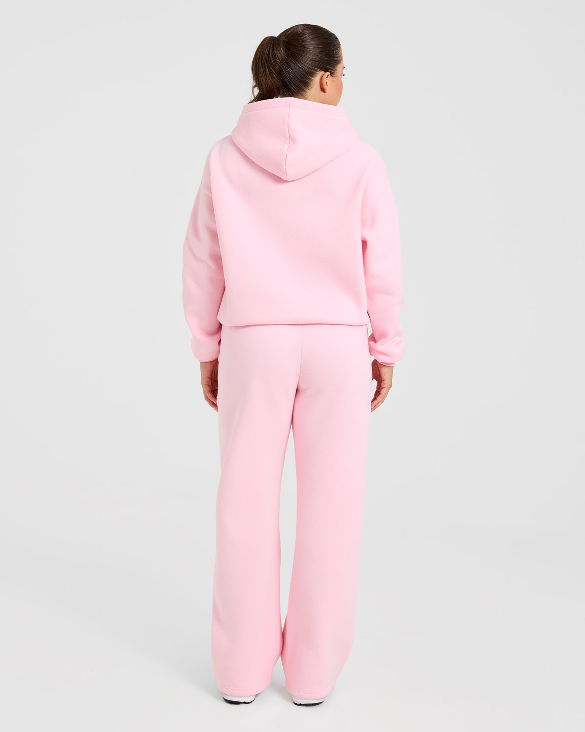 Varsity Applique Oversized Straight Leg Joggers - Baby Rose