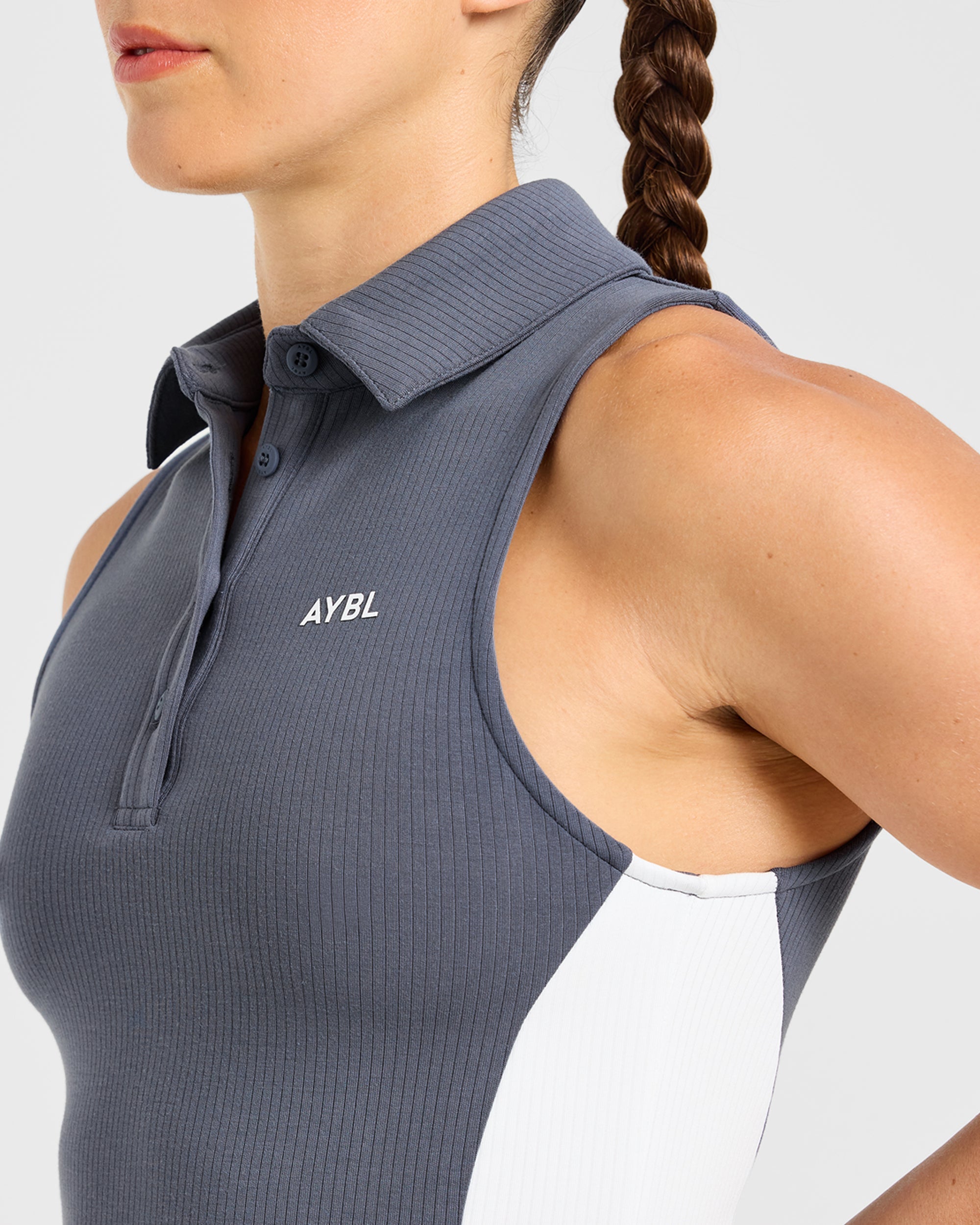 Signature Collar Dress - Steel Bleu