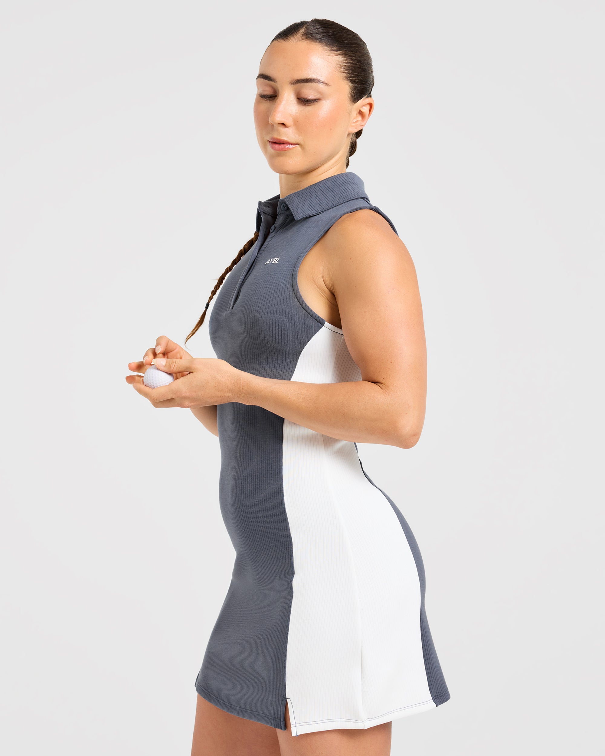 Signature Collar Dress - Steel Bleu