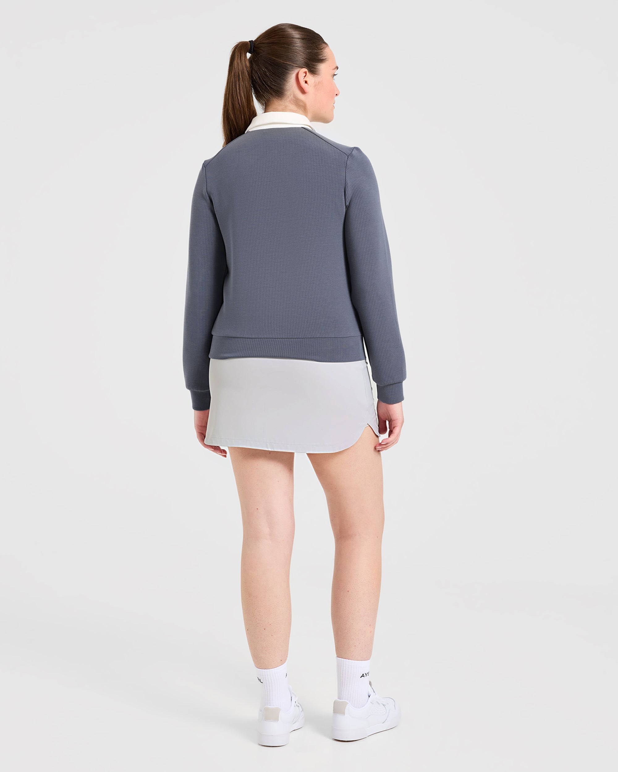 Signature Long Sleeve Polo - Steel Bleu