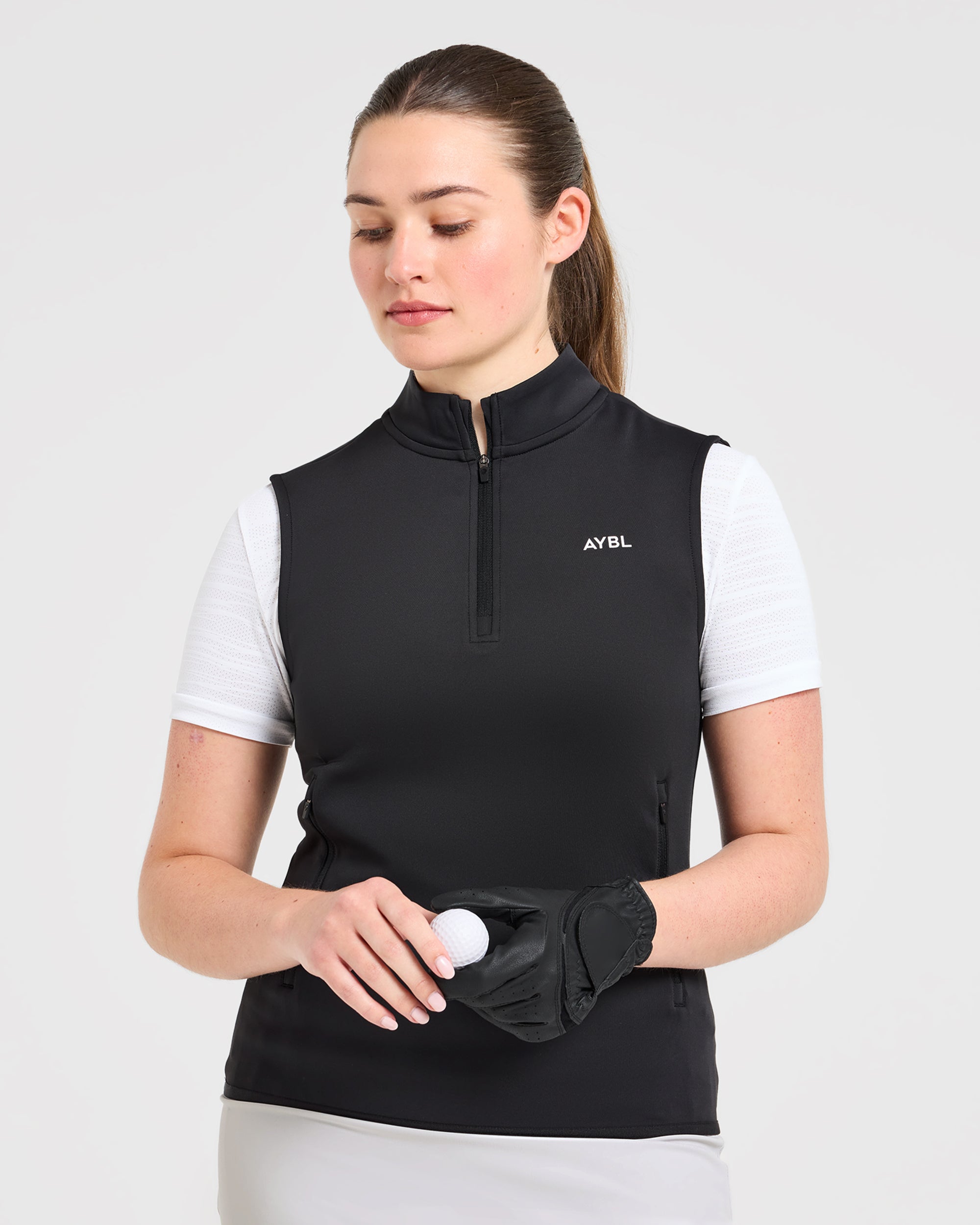 Classic 1/4 Zip Vest - Noir