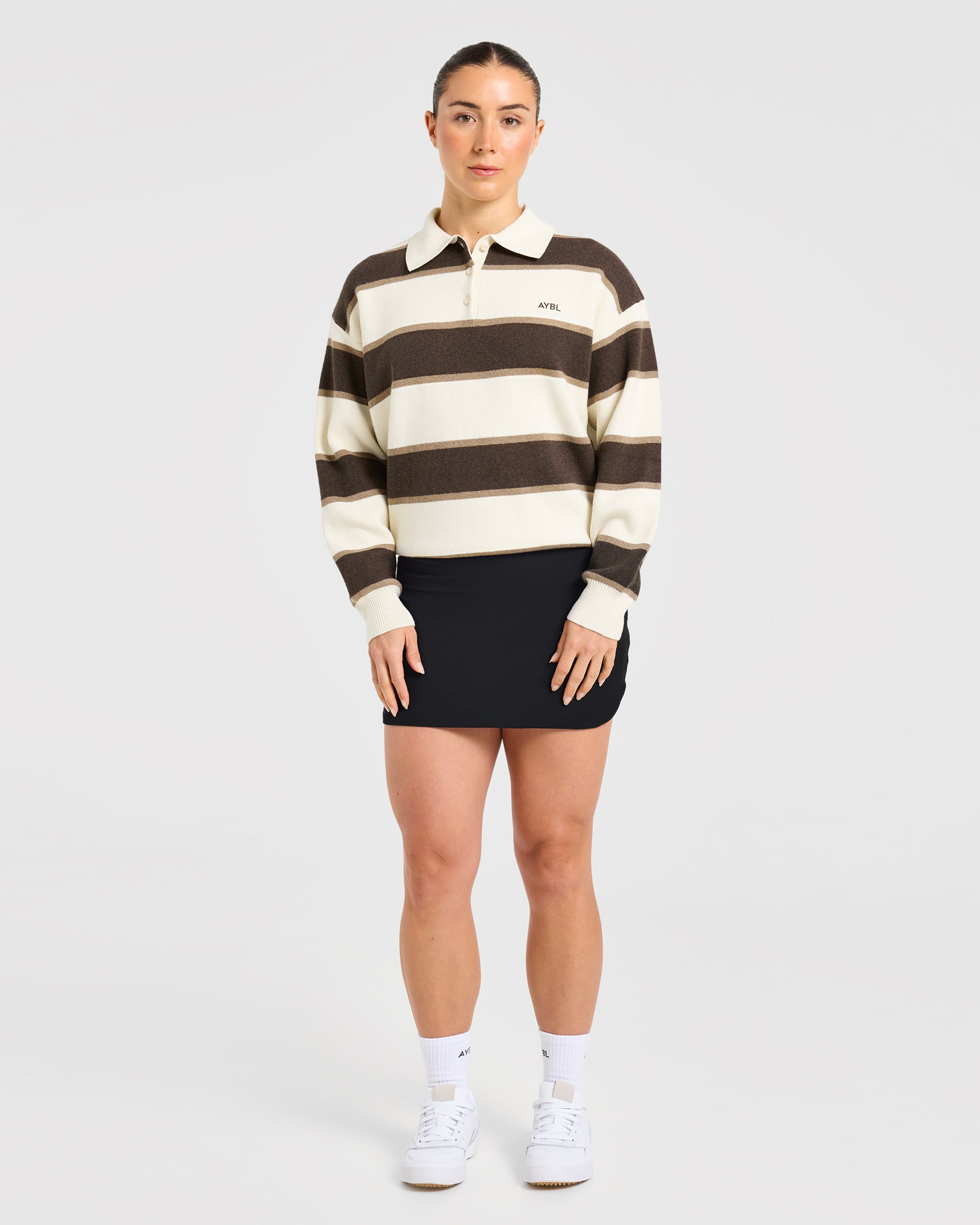 Signature Relaxed Knitted Polo - Beige/Marron