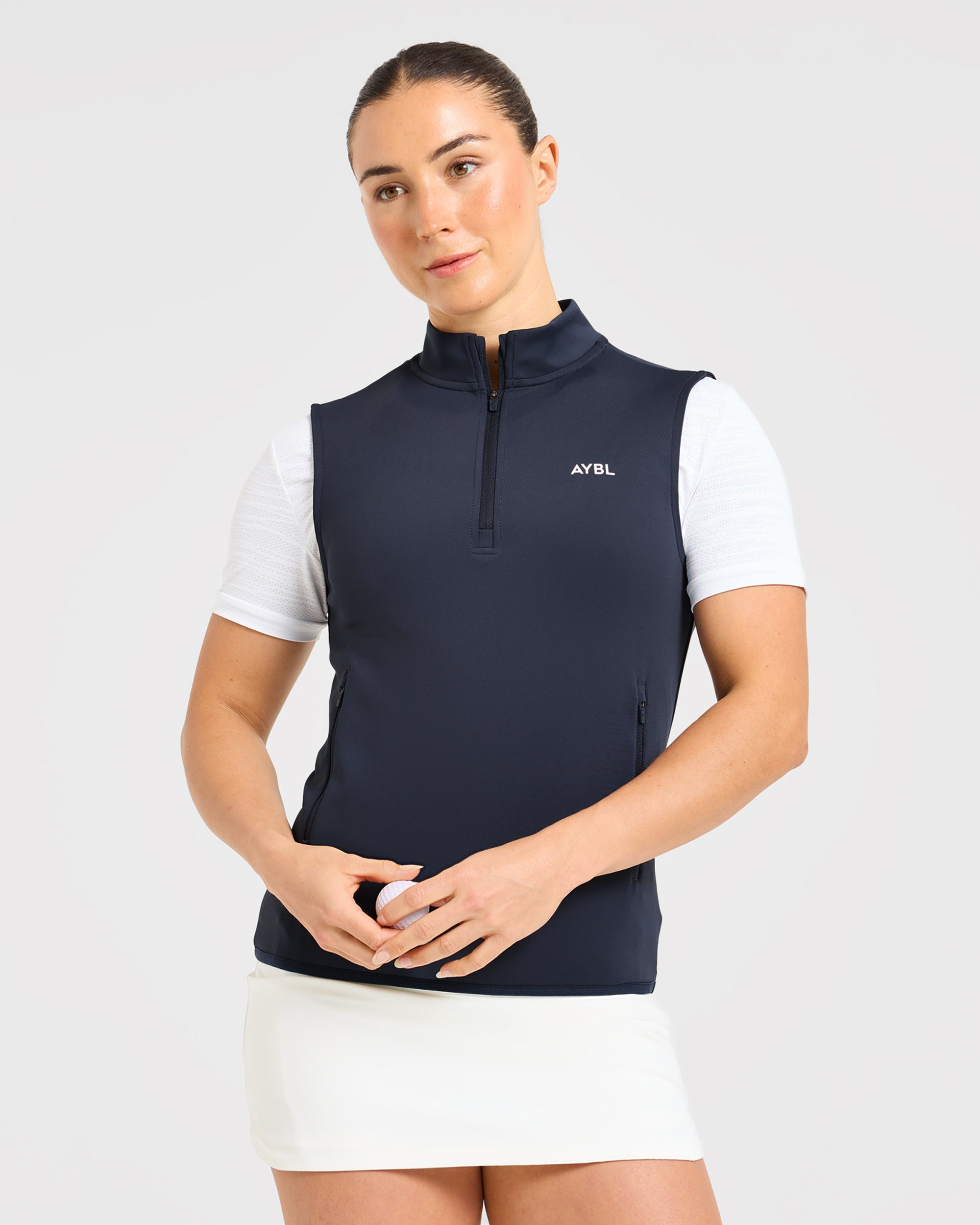 Classic 1/4 Zip Vest - Navy Bleu